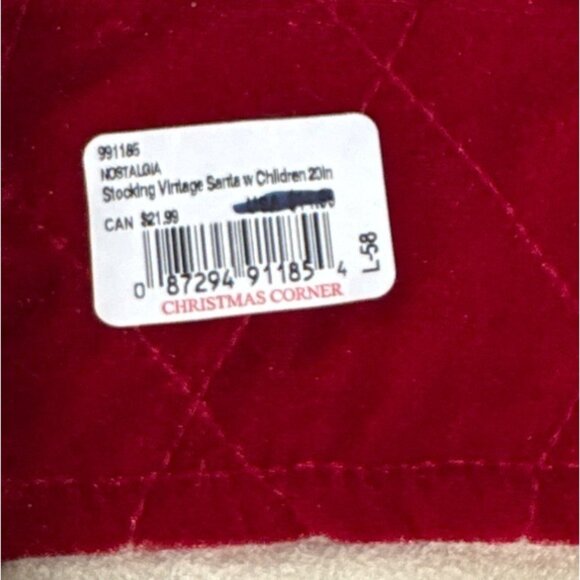Nostalgia Christmas Stocking Santa With Children 20" Lots of Detail - Picture 2 of 6